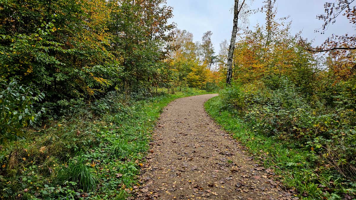 Typischer Kiesweg im Freizeitpark